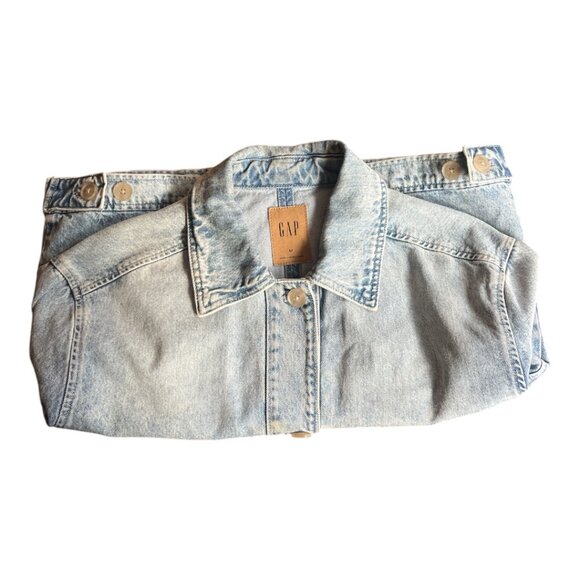 GAP WOMEN'S MEDIUM JEAN JACKET WITH BUTTONS AND FRONT POCKETS - Picture 7 of 7
